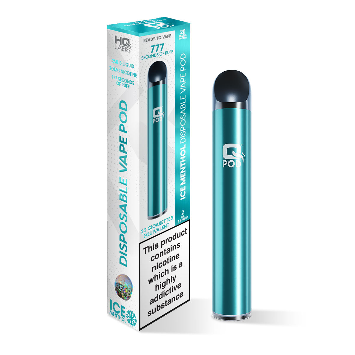 QPod Ice Menthol Advanced Disposable Vaping VapeHQ